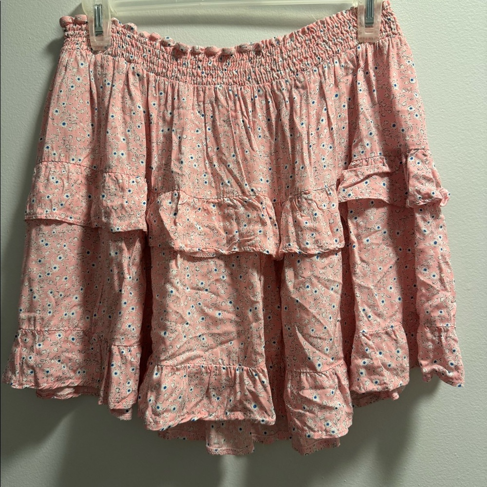 Pink Floral Princess Polly Mini Layered Skirt Size 8